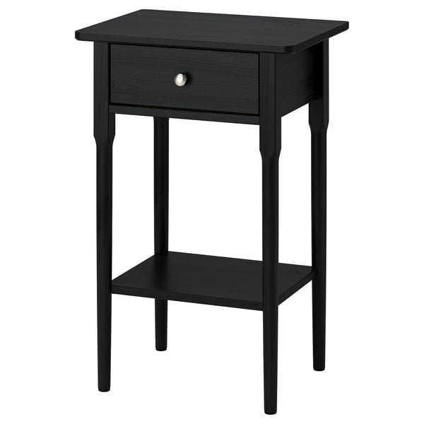 BLÄSTÅSEN Bedside table, black, 50x37x76 cm