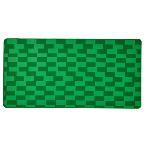 Green chequered gaming mouse pad, rectangular with smooth fabric top and rubber backing.
