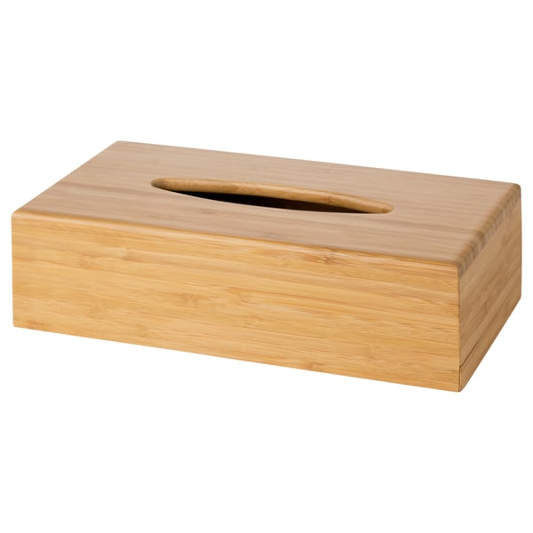 BONDLIAN bamboo tissue box, natural colour, rectangular shape, simple design.