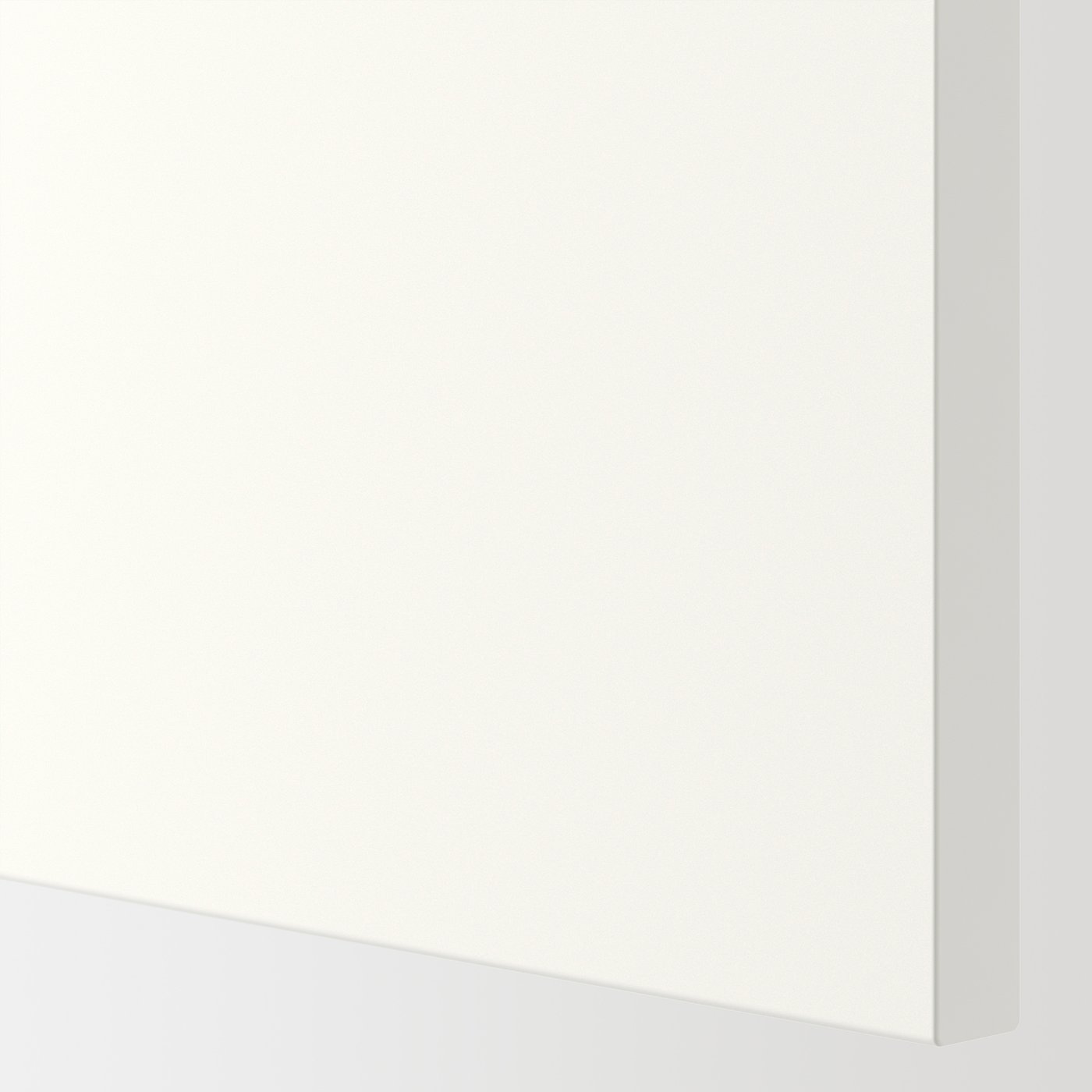 White cabinet door; smooth, clean, and modern; part of ENHET series known for durability and easy maintenance.