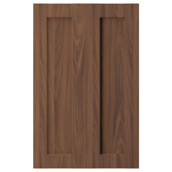 ENKÖPING walnut brown wooden cabinet door - natural grain, horizontal panels, flat design.