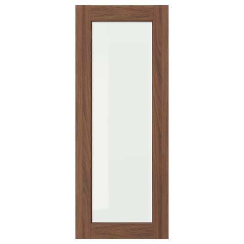 Enkoping: brown walnut, rectangular mirror with wooden frame.