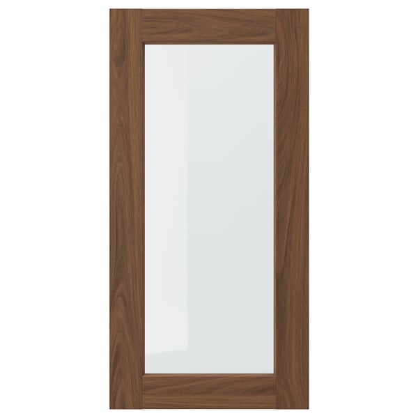 An ENKÖPING brown walnut framed glass door with a classic design.