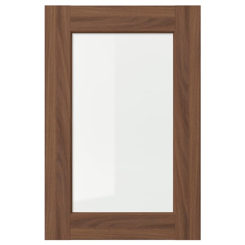 ENKÖPING: brown walnut wood veneer frame with clear glass centre, rectangular.