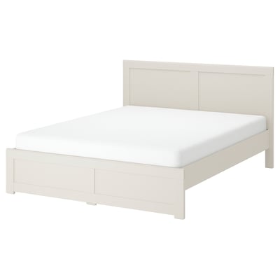 FÅGELFJÄLLET off-white bed, classic design with crafted details, sturdy frame, adjustable slats.