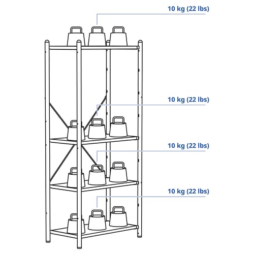 FRÖSKELÅS Storage unit, white, 63x35x141 cm