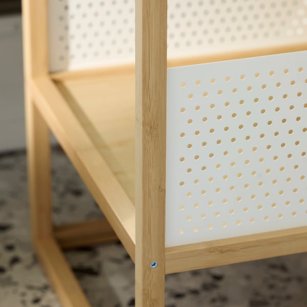 GILLERSBERG Bedside table, bamboo/white, 39x39x56 cm