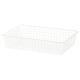 White wire mesh HJÄLPA basket, rectangular, with grid design.