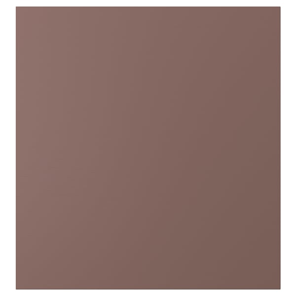 Displays a maroon-colored HJORTVIKEN textured cabinet door with a subtle embossed effect, featuring a modern design and rectangular shape.