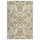 HOLSTEBRO beige floral rug: cream base, blue, beige flowers, jute-weave, rectangular, intricate design.