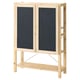 IVAR pine wooden storage unit with grey felt doors, natural finish, rectangular shape, adjustable shelves, and simple design.