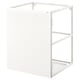 A JÄRNBODA white metal kitchen base cabinet with a minimalist design, ready for a sink installation.