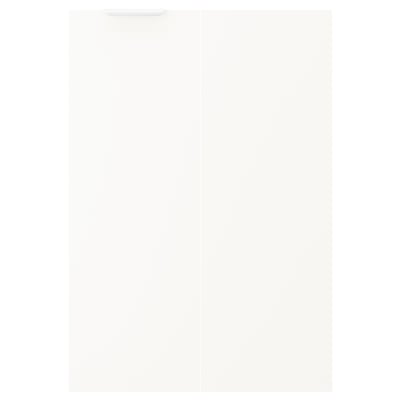 JÄRNBODA white cabinet. Square shape, powder-coated metal doors, clean design.