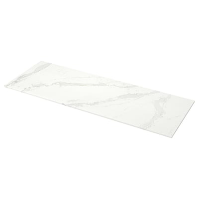 KASKER white quartz worktop, rectangular, smooth surface with subtle veins.