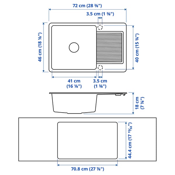 Illustration with measurements for the product: KILSVIKEN.
