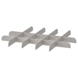 KOMPLEMENT shoe rack, grey, cardboard, 5 slots, simple design.