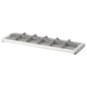 A KOMPLEMENT grey and white drawer divider with multiple compartments for organising small items.