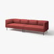 A modern red LILLEHEM modular sofa with sleek lines and metal legs.
