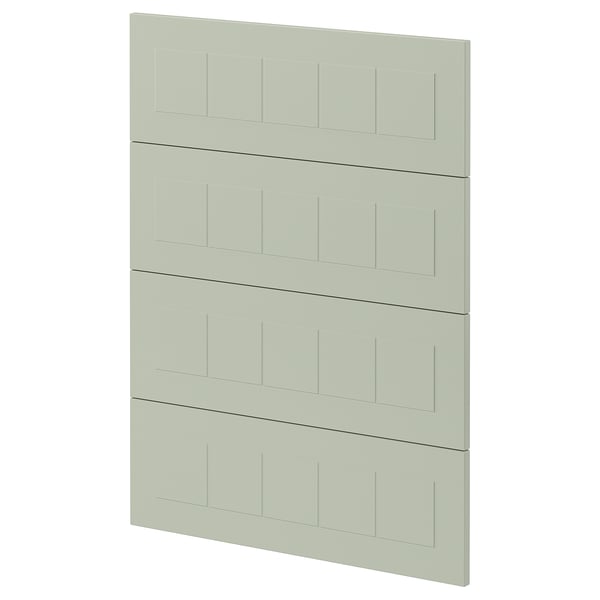 METOD kitchen panel in green with square shapes and flat surface.