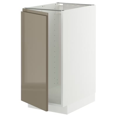 METOD kitchen unit in glossy brown. Rectangular cabinet, hinged door, steel frame, 25 year guarantee.