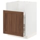 METOD kitchen cabinet, white with walnut front, sleek wood grain pattern, rectangular.