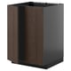 Modern kitchen cabinet: dark brown wood, grey frame, rectangular.