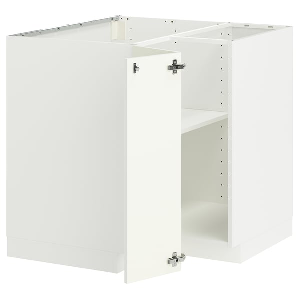 METOD white kitchen cabinet set, modern design, square shape, sturdy particleboard, nickel hinges.
