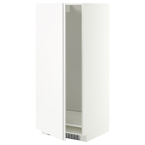 METOD High cabinet for fridge/freezer, white/VOXTORP matt white vertical handle, 60x60x140 cm