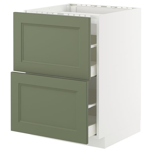 METOD kitchen unit in green with two drawers, sleek design, modern look.