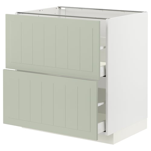 METOD kitchen cabinet, green, rectangular, with drawers, wooden finish.