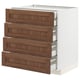 Modern kitchen unit, white and brown wooden drawers, sleek design, four fully extendable drawers with soft-close feature.