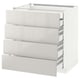 White METOD kitchen unit, glossy finish with four drawers.