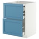 Blue & white METOD kitchen cabinet with 2 drawers