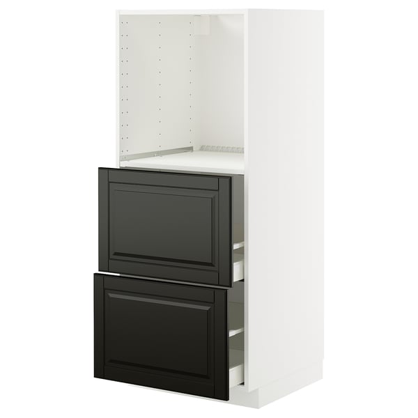 METOD kitchen unit - black & white, modern design. Two drawers, sleek & sturdy.