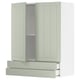 METOD kitchen unit in green with drawers and cabinet, wall-mounted.