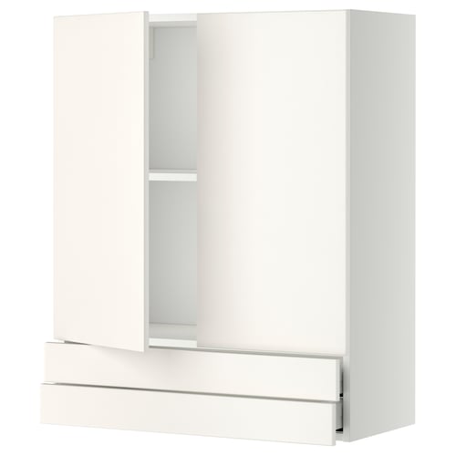 METOD wall cabinet, white, sleek design, two doors, adjustable shelf.