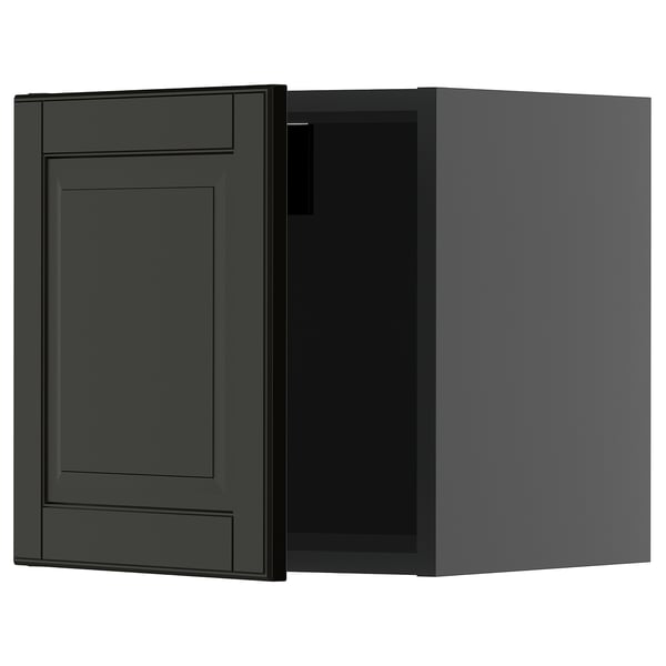 METOD kitchen cabinet in dark grey with bevelled edges.