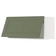 A green ikea METOD kitchen cabinet with a rectangular shape and flat panel design.