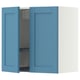 METOD Wall cabinet w dish drainer/2 doors, white/Lerhyttan blue, 60x60 cm