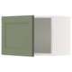 Ikea METOD kitchen cabinet in grey-green with square door and hinged side, set against a white background.