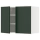 Dark green wall-mounted METOD kitchen cabinet, rectangular with adjustable shelf.