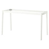 MITTZON white desk, minimalist design, metal legs and frame, rectangular shape.