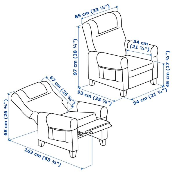 Illustration with measurements for the product: MUREN.