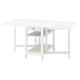 White NÄSINGE transformable dining table with storage.