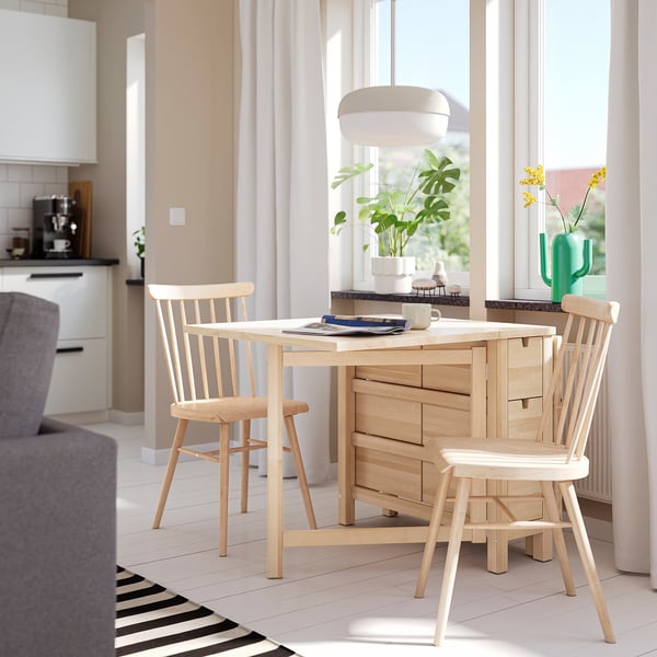 NORDEN / HÖGVED Table and 2 chairs, birch/birch veneer, 26/89/152 cm