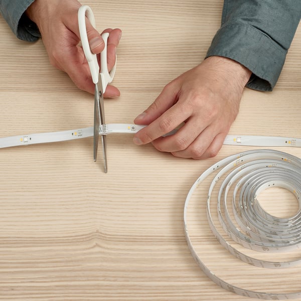 Cutting led strips for home lighting.