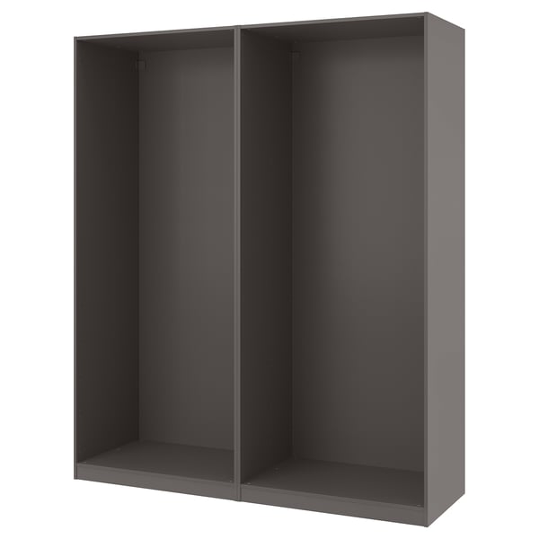 PAX wardrobe frame, dark grey, rectangular, sturdy design.
