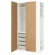 PAX / STORKLINTA Wardrobe combination, white oak effect/white, 120x60x236 cm