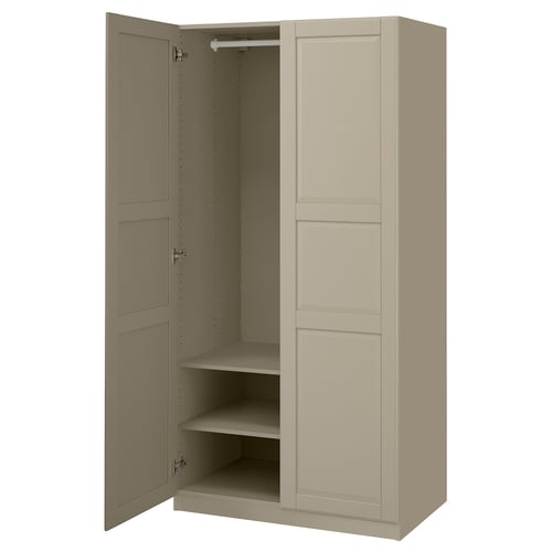 PAX / TYSSEDAL Wardrobe combination, grey-beige/grey-beige, 100x60x201 cm