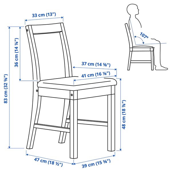 Illustration with measurements for the product: PINNTORP.